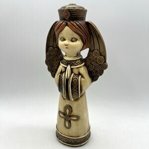 Vintage Christmas MCM Gold Jeweled Praying 11” Angel Ardco Kitsch 1960s